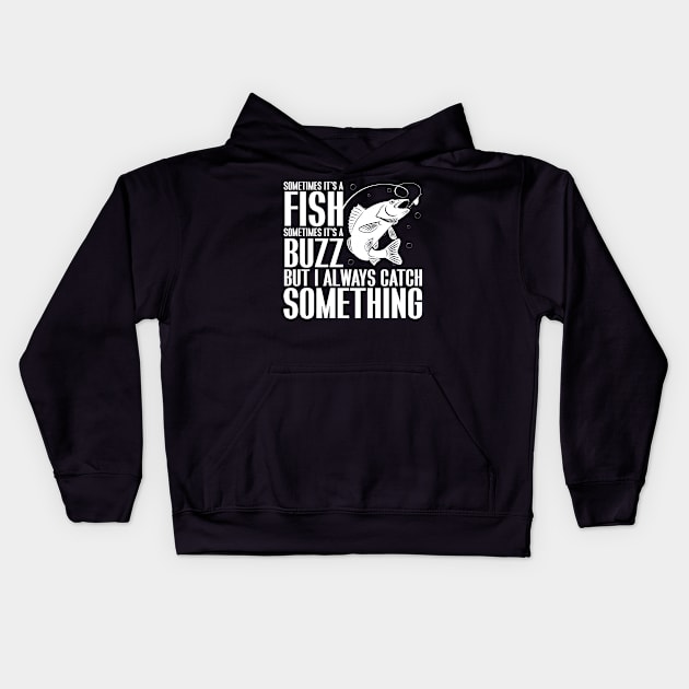 Catching a Fishing Buzz Kids Hoodie by Miranda Nelson